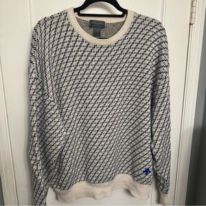 Vintage Descente Golf Collection Sweater Men’s L Blue White Geometric Knit